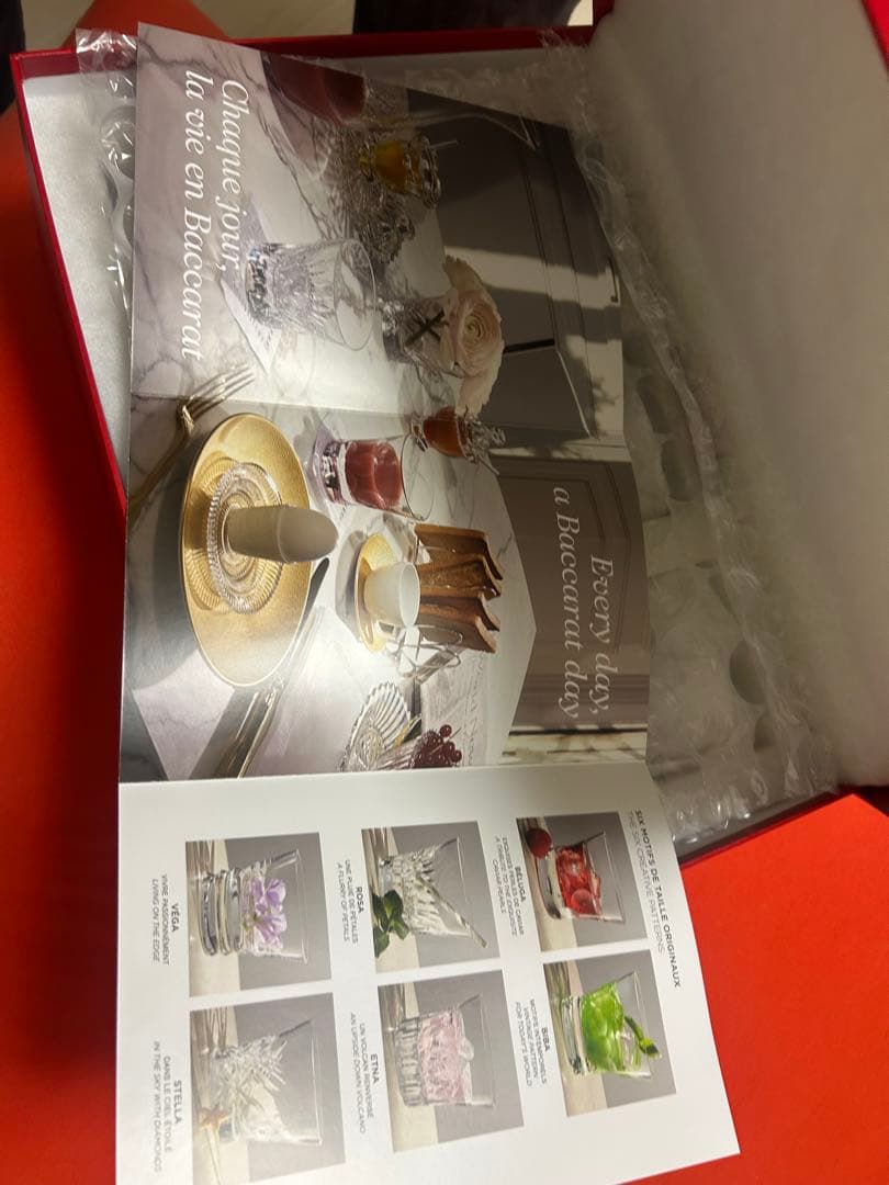 Baccarat ロックグラス6個セットカタログ付き