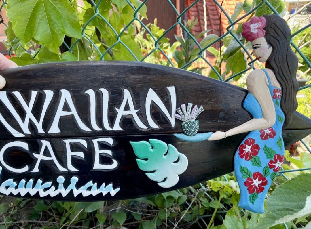 ◆Hawaiiフラガール・木製看板■TIKI、メネフネ・バー・ハワイアン