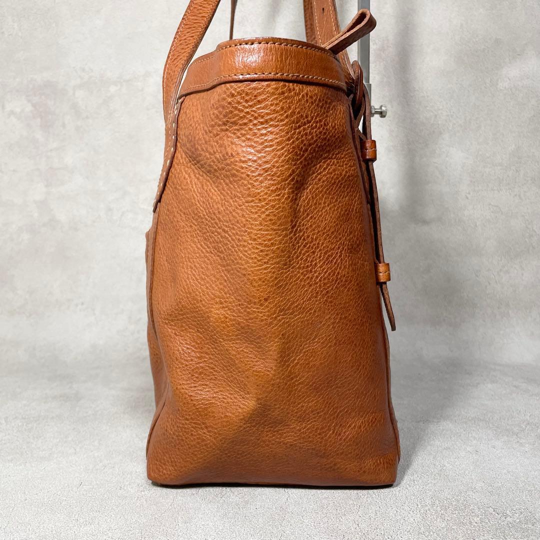 【美品】genten レザー トートバッグ 本革 キャメル 日本製 レディース