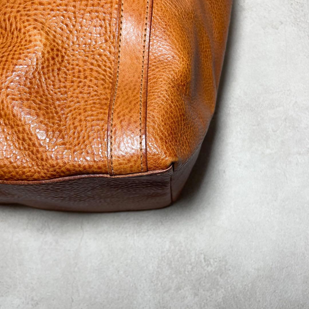 【美品】genten レザー トートバッグ 本革 キャメル 日本製 レディース