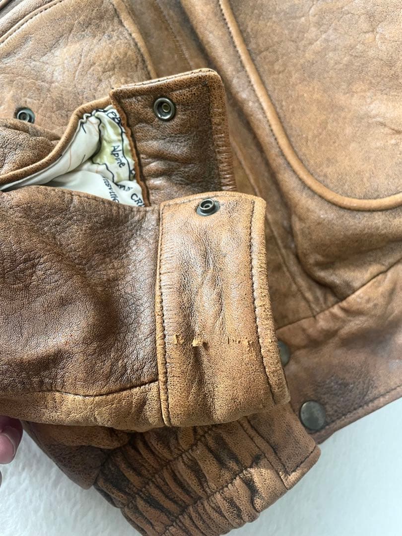 【地図柄L】VOLUNT G-1 A-2 レザー フライトジャケット　ブラウン