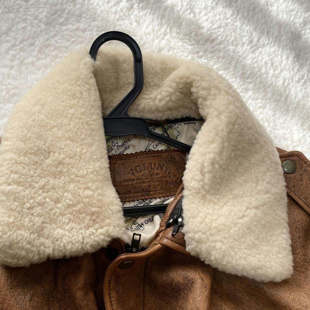 【地図柄L】VOLUNT G-1 A-2 レザー フライトジャケット　ブラウン