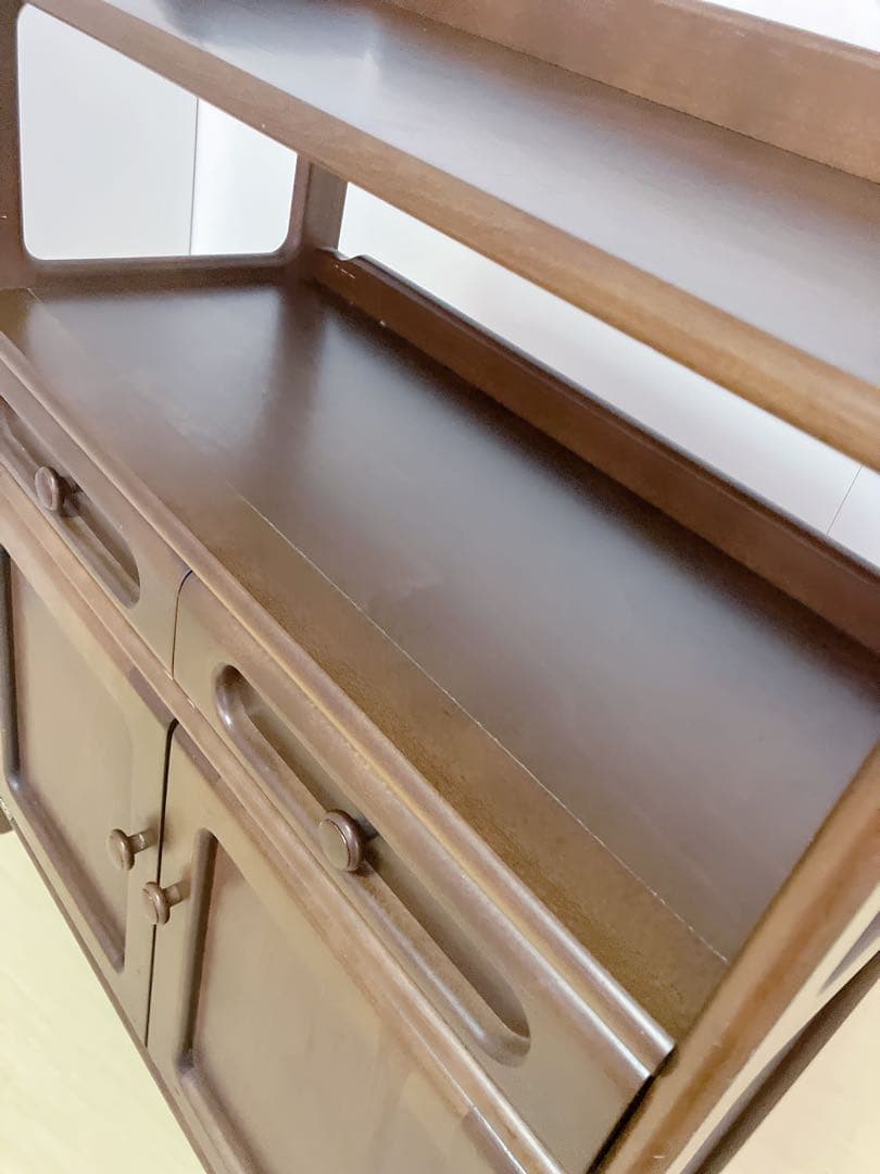 Karimoku カリモク 木製 電話台、FAX台　キャビネット飾り棚 収納　②