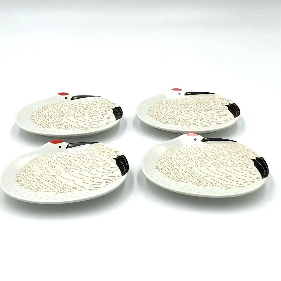 コジ様ご依頼品　紅白鯛銘々皿2セット&鶴銘々皿4枚