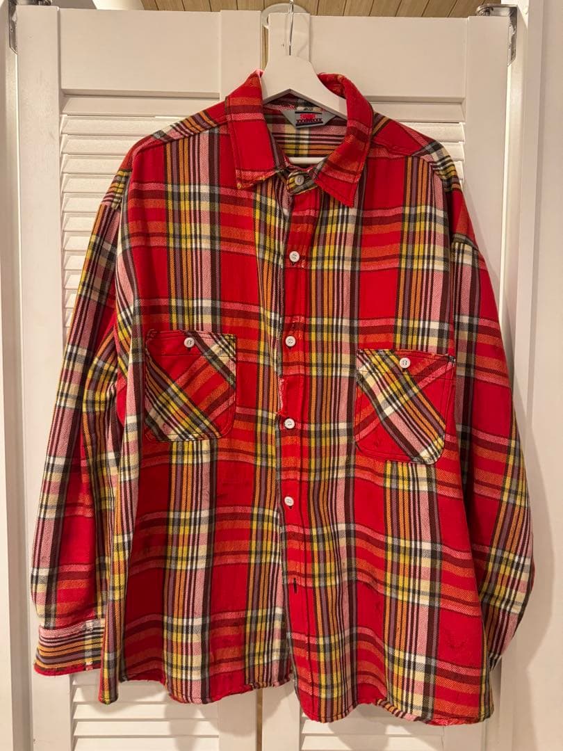 【希少XL】SAINT MICHAEL ダメージ加工 チェックシャツ