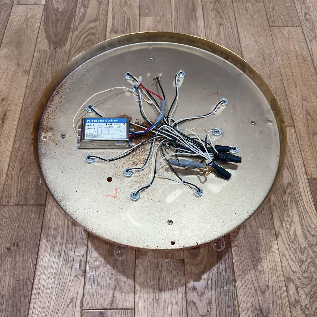 ②アンティーク・ガレ　シャンデリア　12灯 クリスタル　ゴールド　照明　リビング