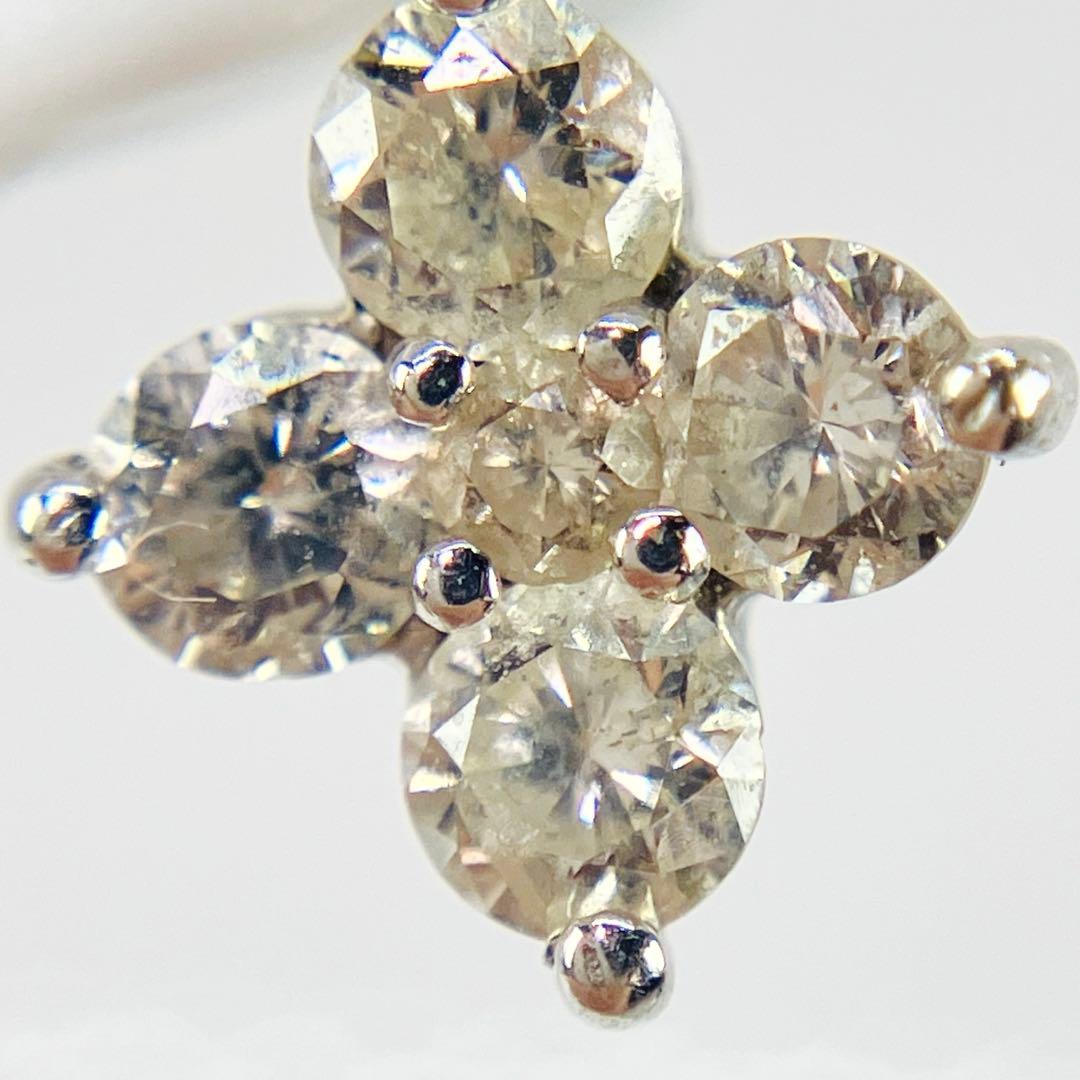 K18WG ダイヤモンド ピアス D: 0.50ct