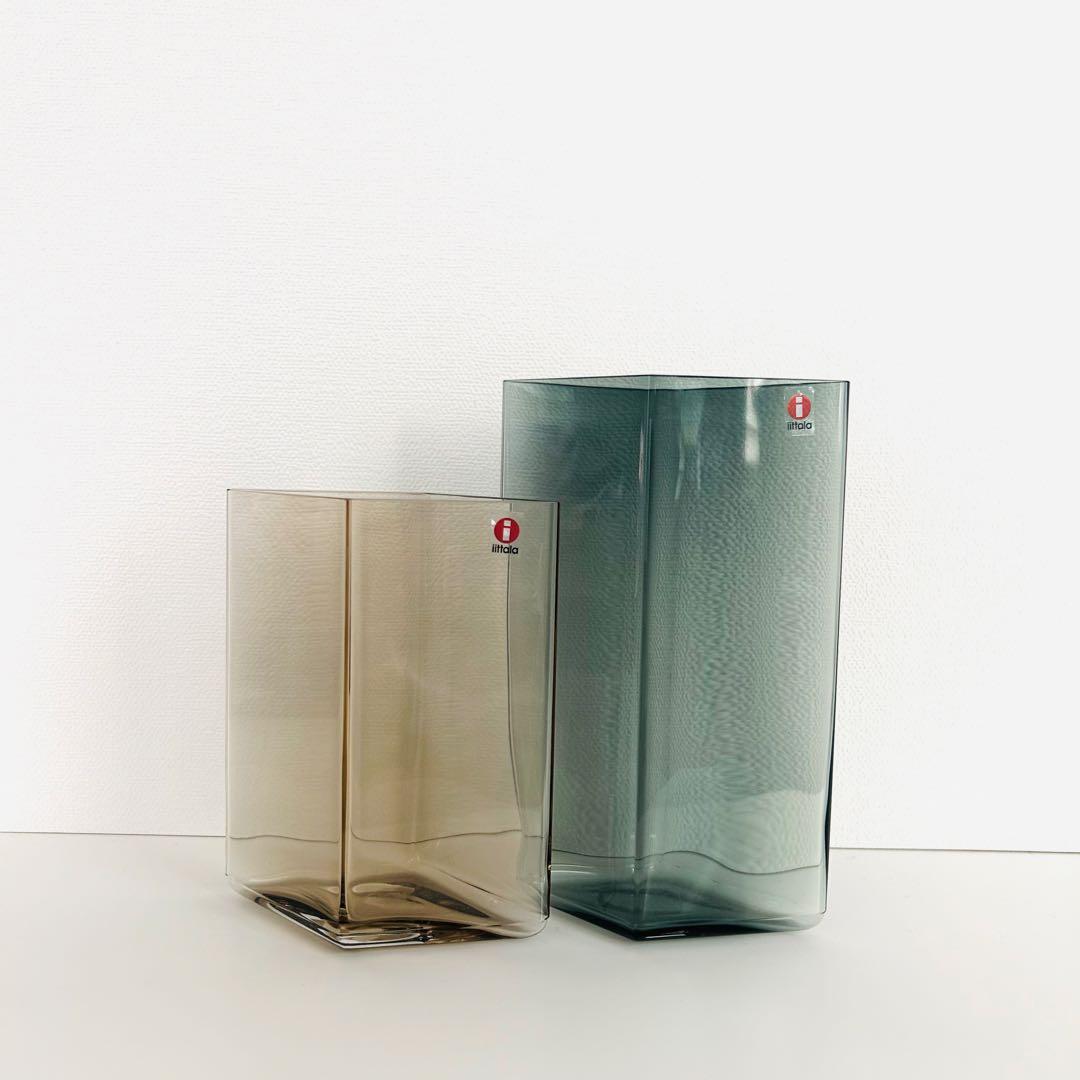 新品  イッタラ ルーツ グレー ベース 花瓶 ガラス アアルト