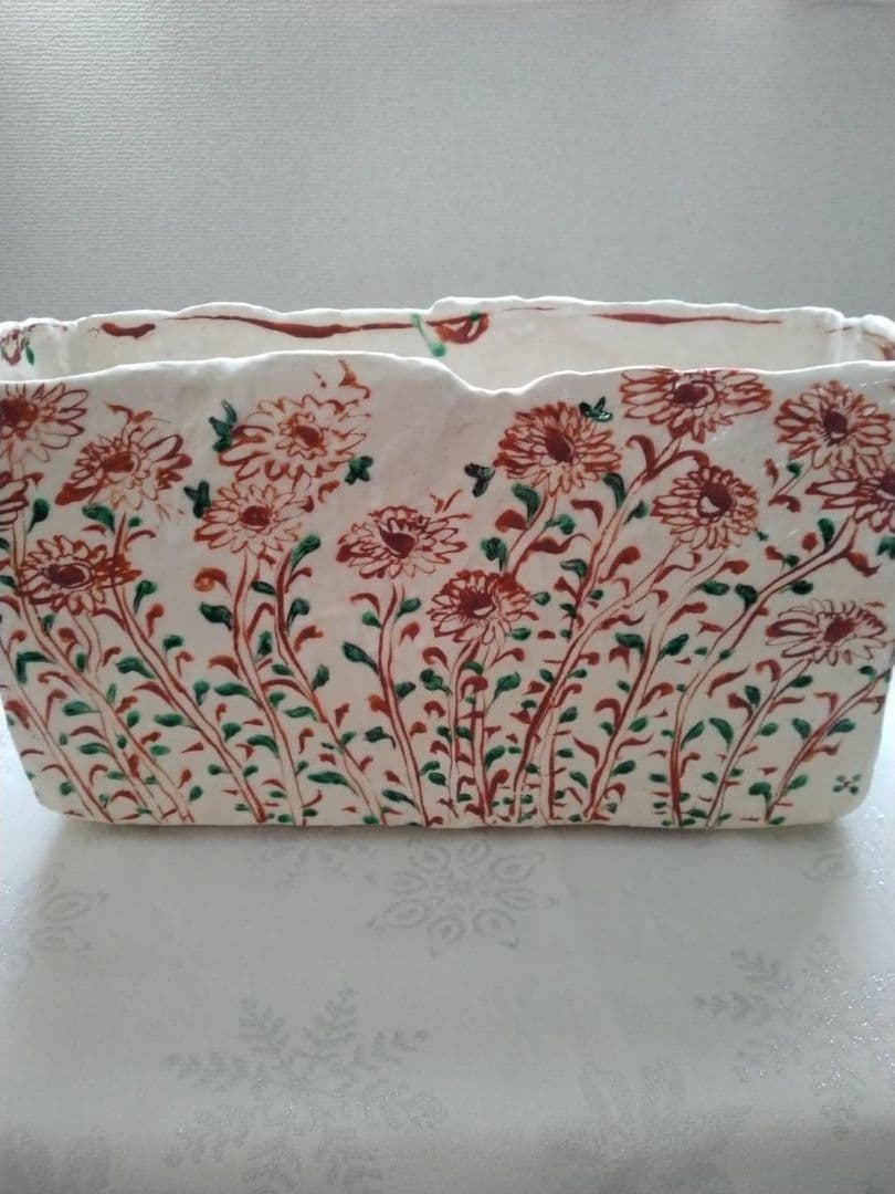 黒岩卓実　赤絵　花器