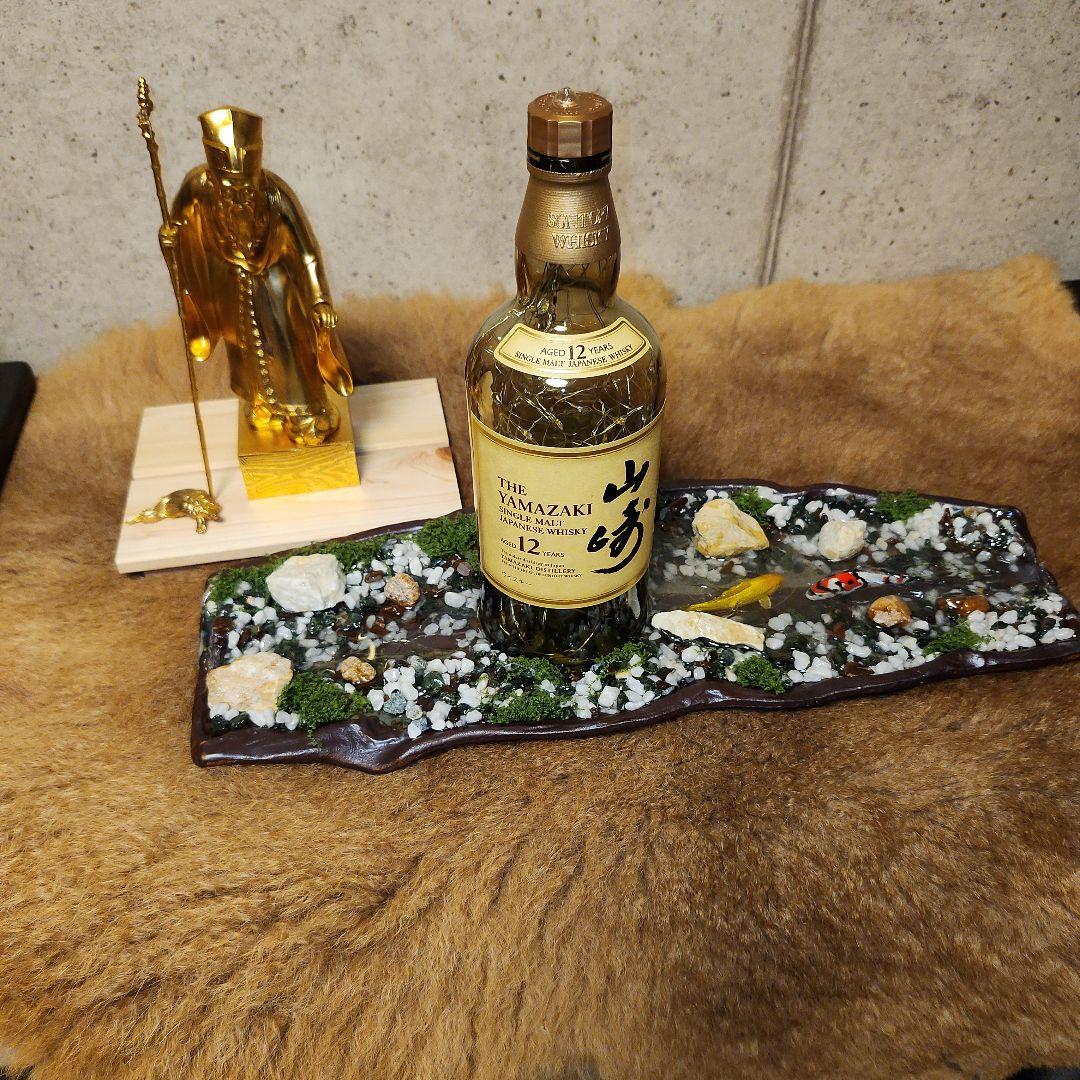 山崎12年　LEDボトルランプ　錦鯉レジンアート　福禄寿　寿老人