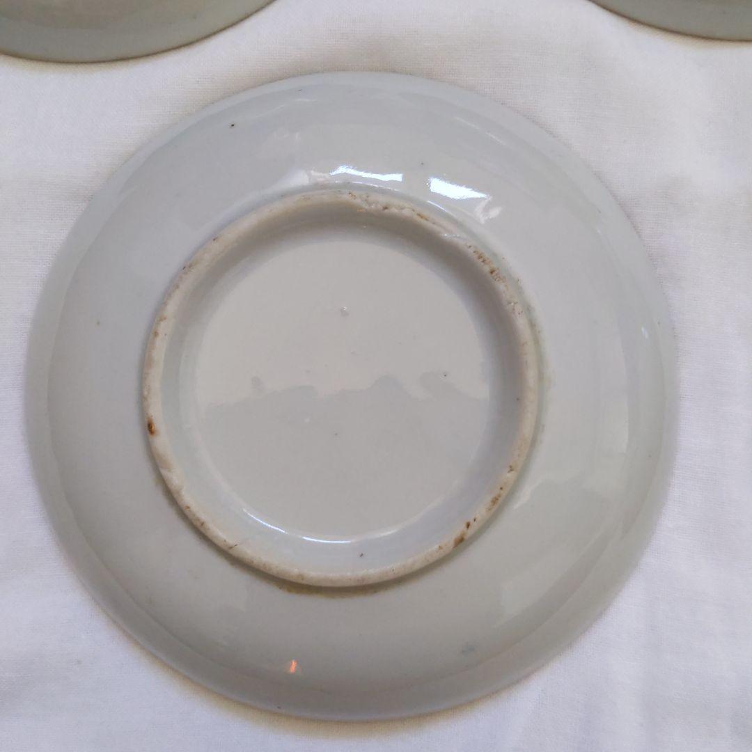 明治〜大正期 図変わり印判 古銭の図　小皿　五枚