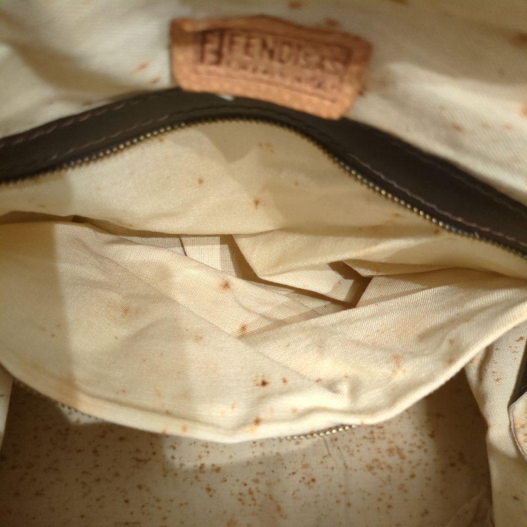 FENDI フェンディ ボストンバッグ ズッカ柄 大容量 キャンバス レザー