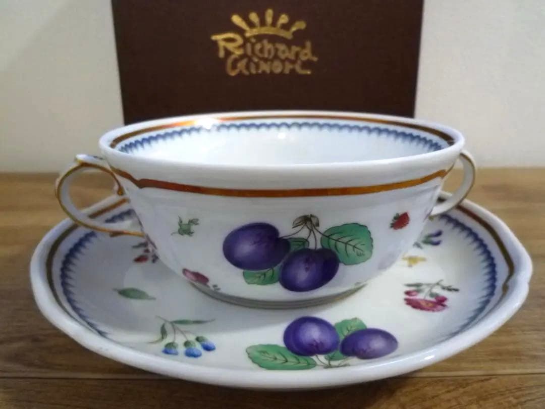 リチャードジノリ イタリアンフルーツ スープカップ＆ソーサー