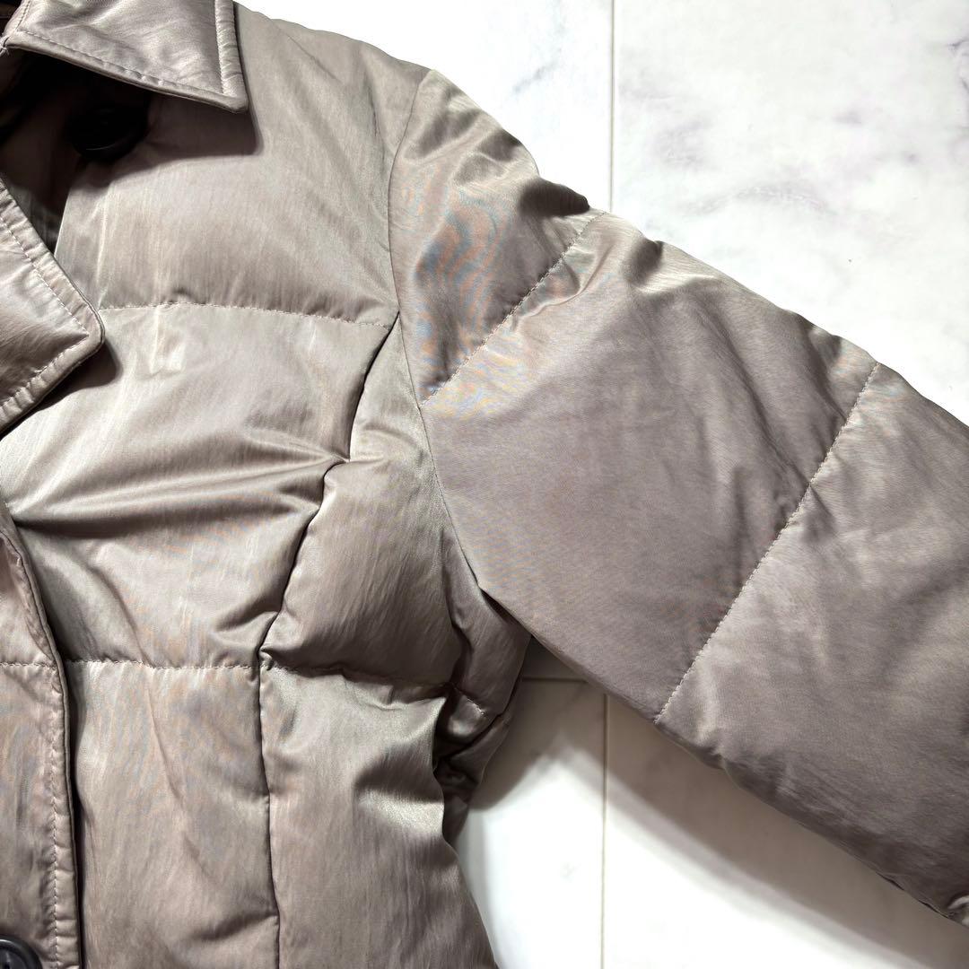 【23AW】セオリーリュクス ダブルブレスト ロングダウンコート グレージュ M