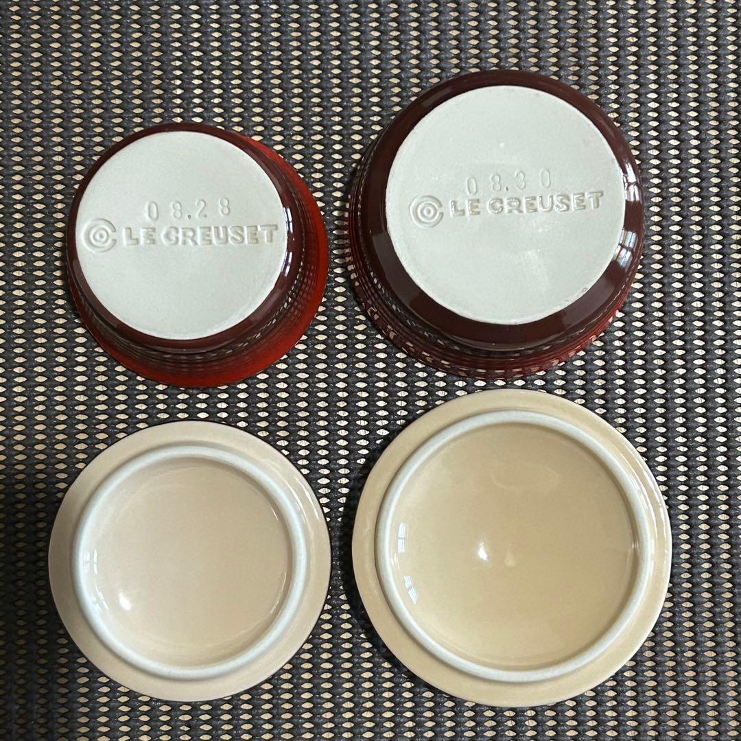 ルクルーゼ　ストーンウェア　　赤　青セット　12点