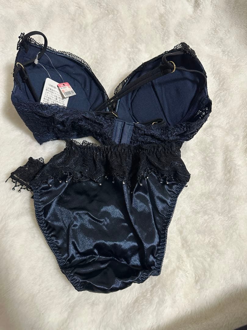 希少レアエメフィール RichレースサテンブラジャーショーツセットE65/M