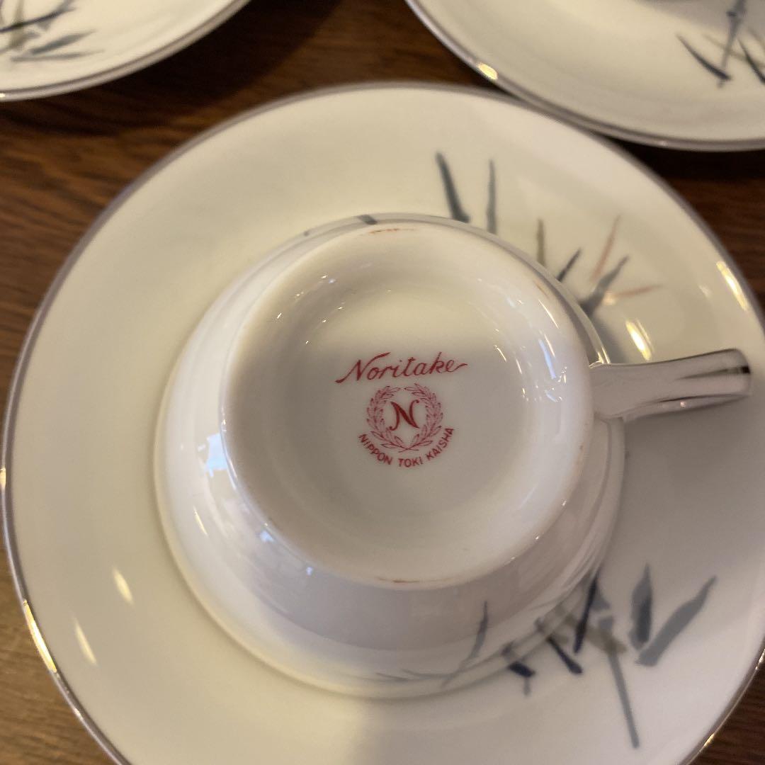 稀少品　ノリタケ　ティーセット　23ピース 　竹文　銀彩　レトロ　アンティーク