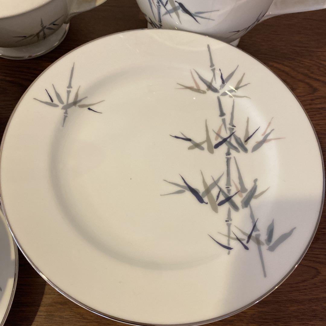 稀少品　ノリタケ　ティーセット　23ピース 　竹文　銀彩　レトロ　アンティーク