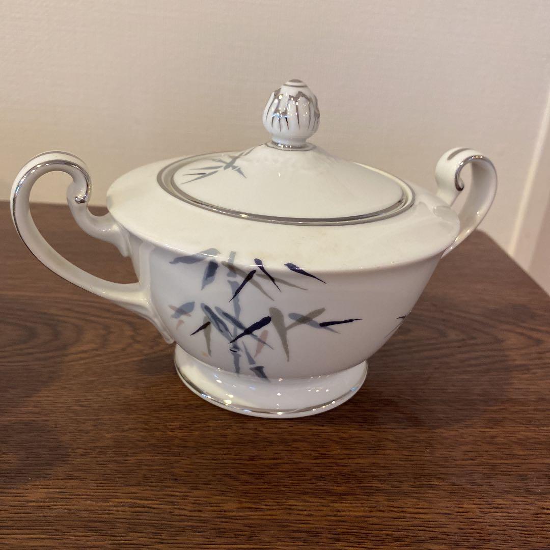 稀少品　ノリタケ　ティーセット　23ピース 　竹文　銀彩　レトロ　アンティーク