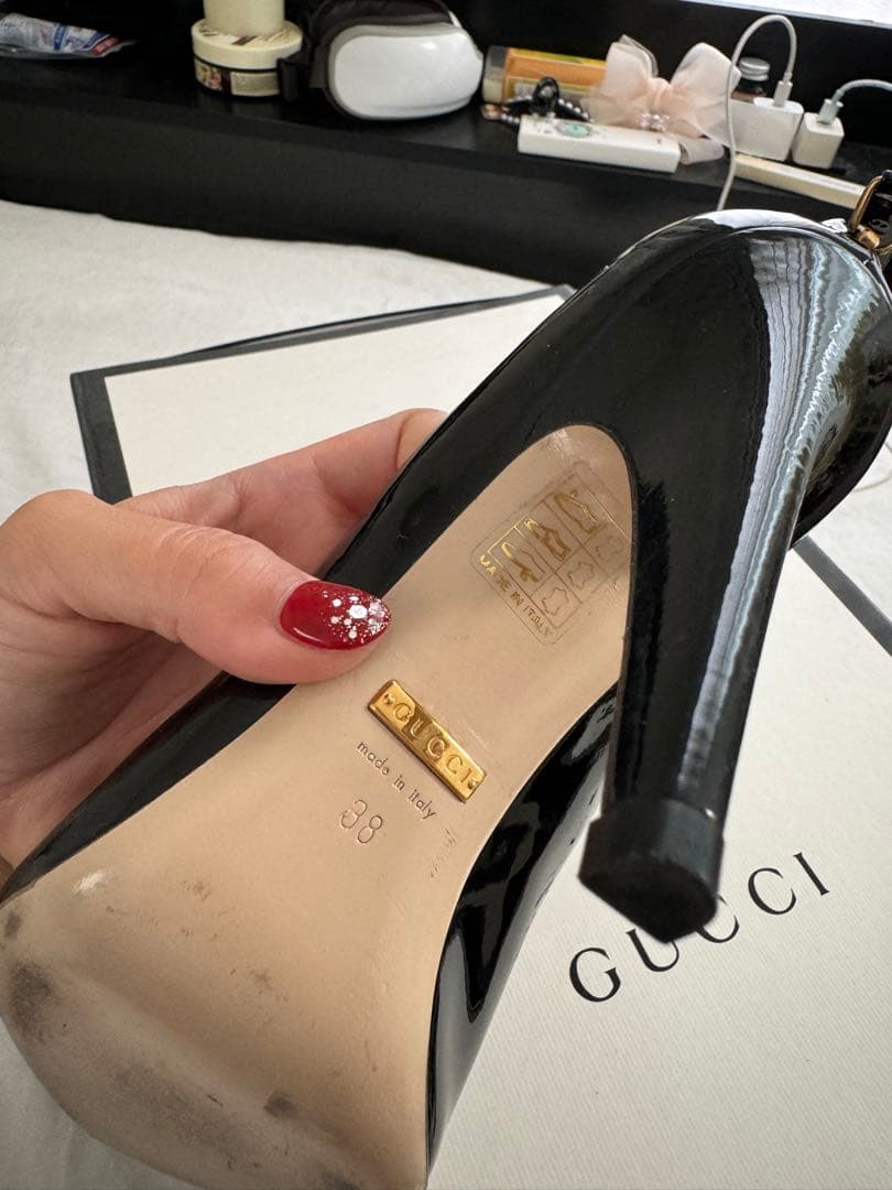 GUCCI ブラック ハイヒール　一度のみ使用　美品
