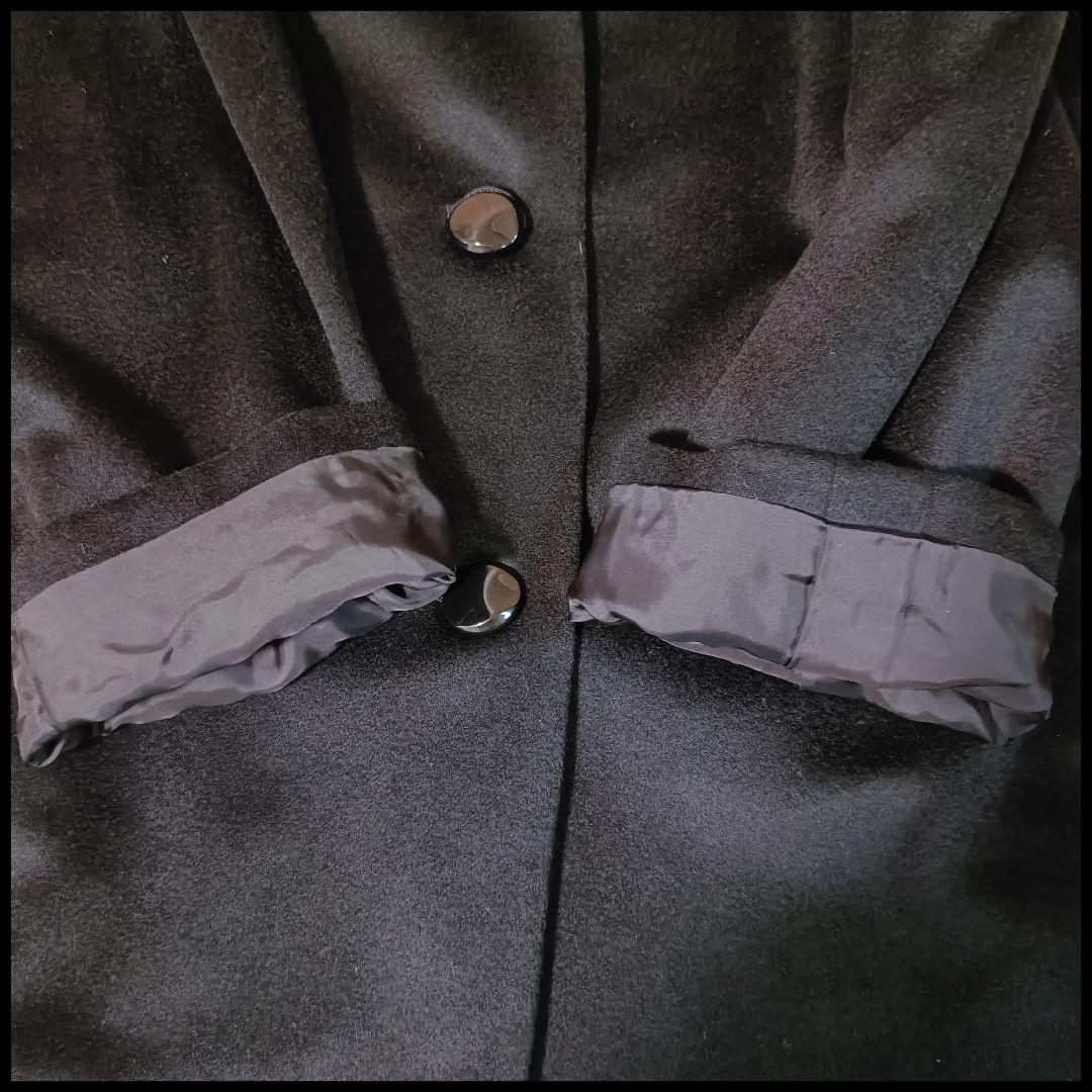 極美品 【大きいサイズ】 カシミヤ100％ チェスターコート 黒 ファー付 XL