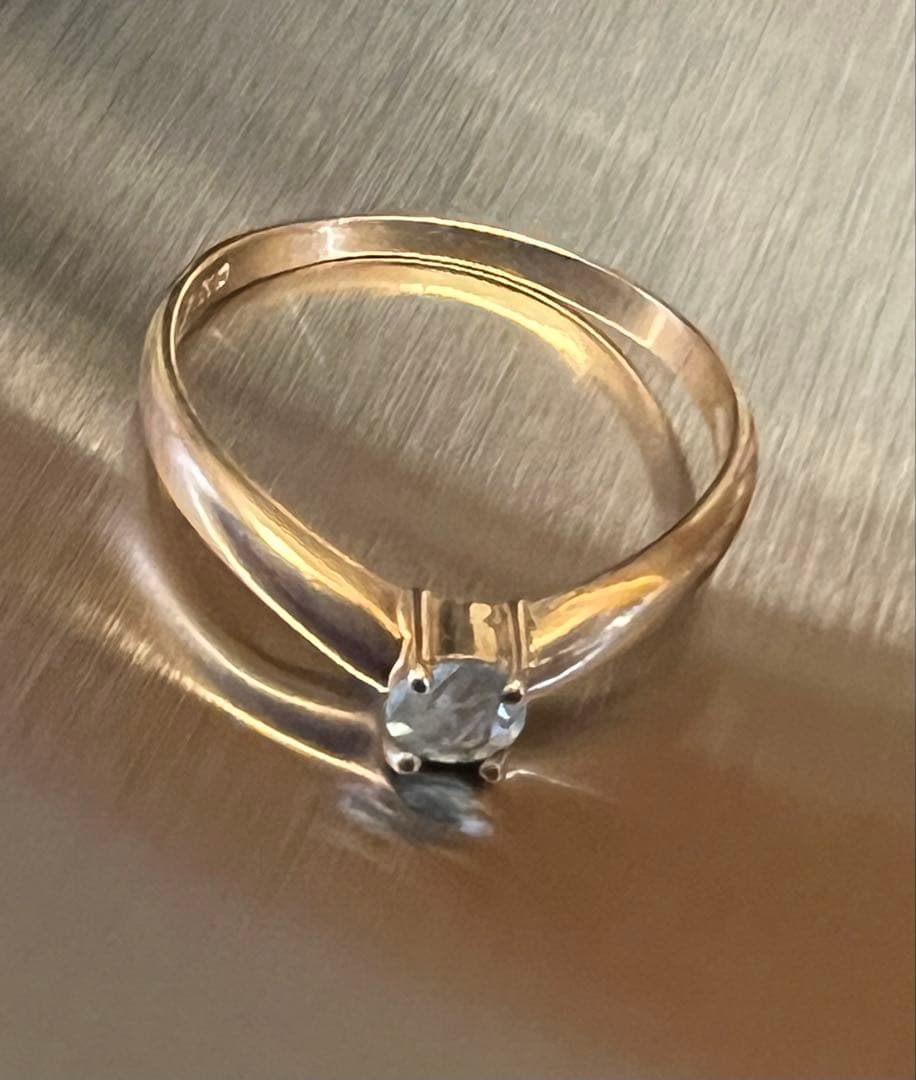 1*ス様 値下★K９★リング　ジュエリーマキ★アクアマリン【ほぼ未使用】指輪ピン