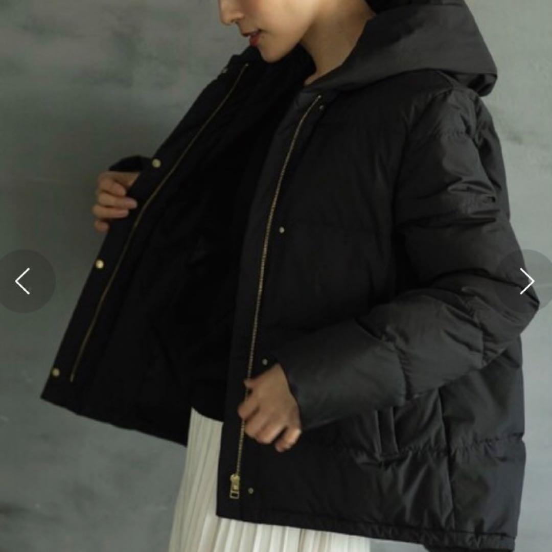 OPAQUE.CLIP ダウンジャケット　ショールカラー　ウォッシャブル　黒　L