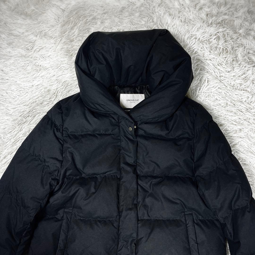 OPAQUE.CLIP ダウンジャケット　ショールカラー　ウォッシャブル　黒　L