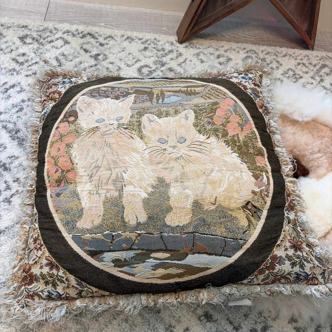 猫　クッション アンティーク