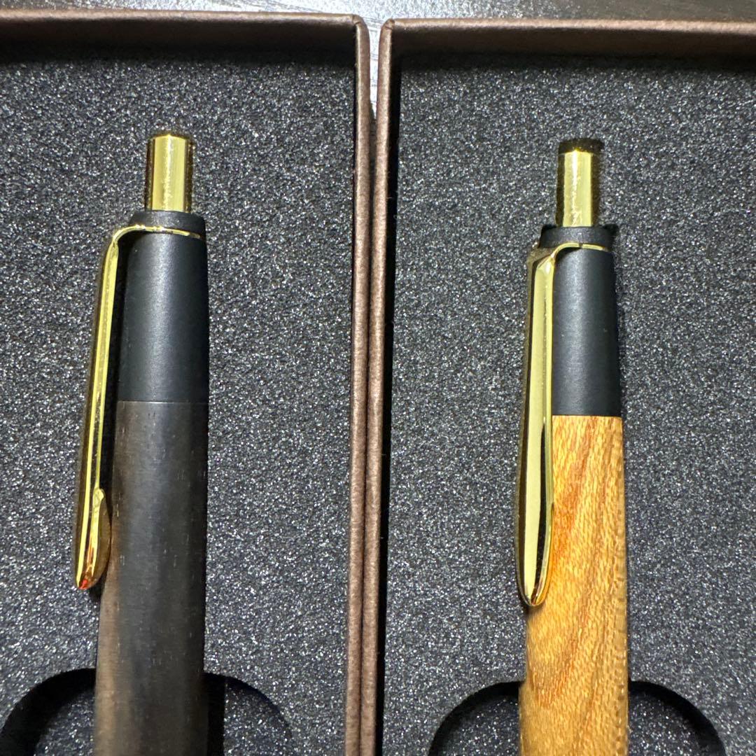 ボナンシャーペン　黒柿.欅2点セット