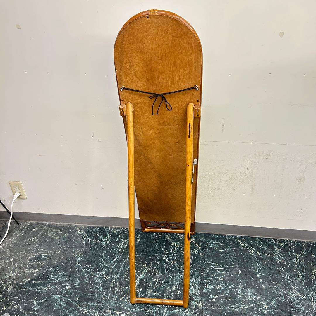 新品 レトロ ラタン 籐 カネボウ化粧品 62 ベルの会記念品 インテリアミラー