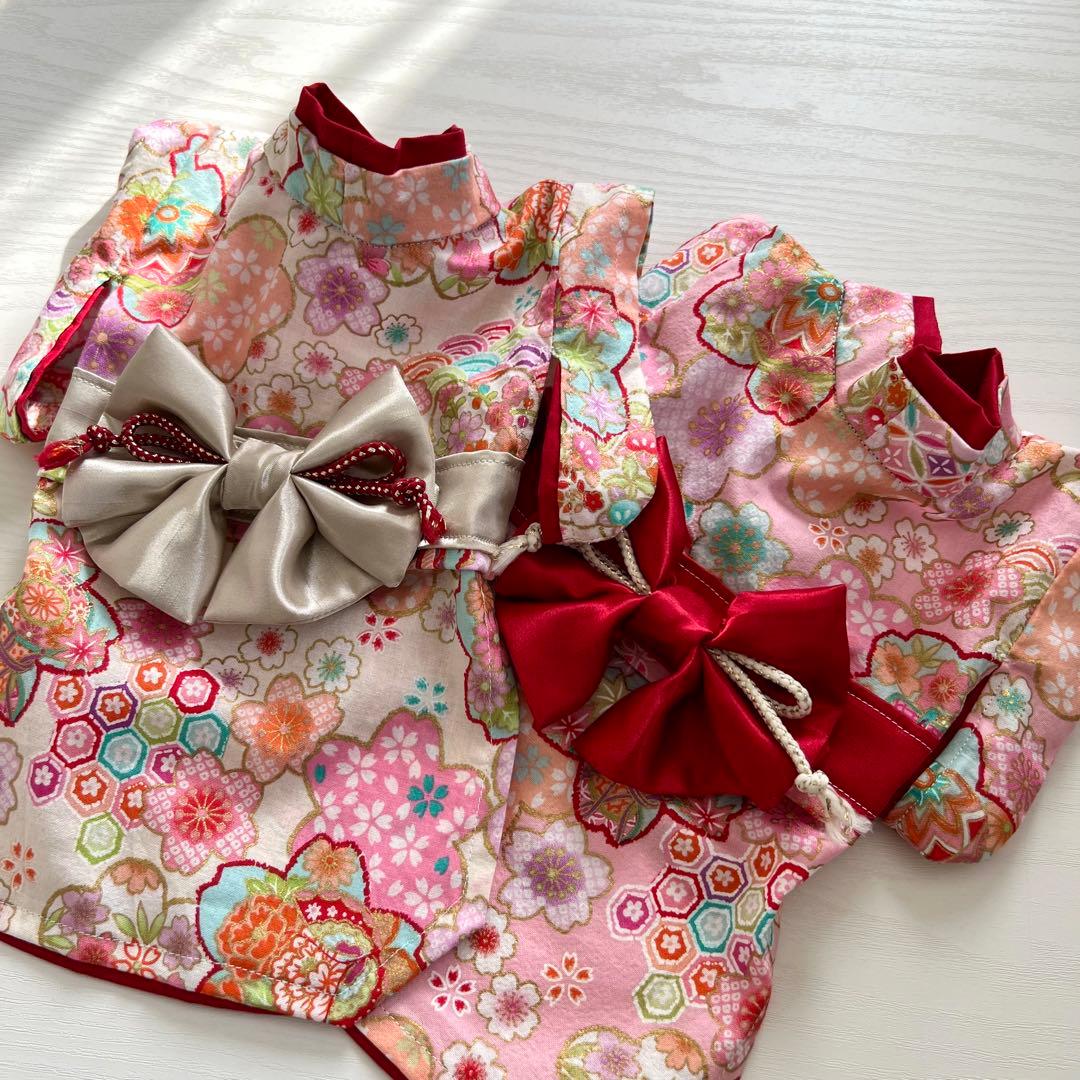 10/9【 Sakura様オーダー 】犬服　着物　振袖