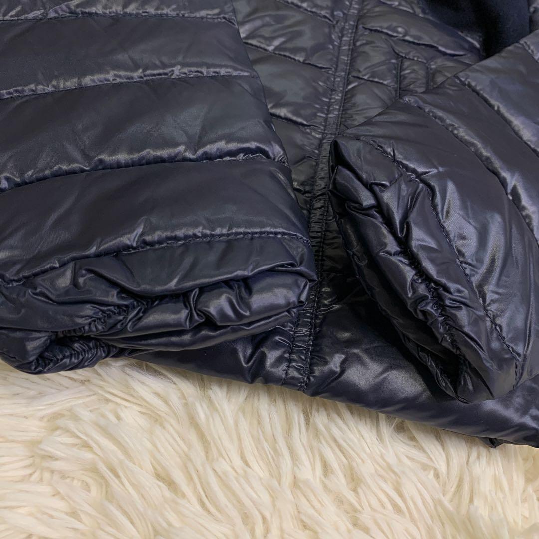 美品✨ and per se アンパスィ　ダウンジャケット　ノーカラー　ネイビー