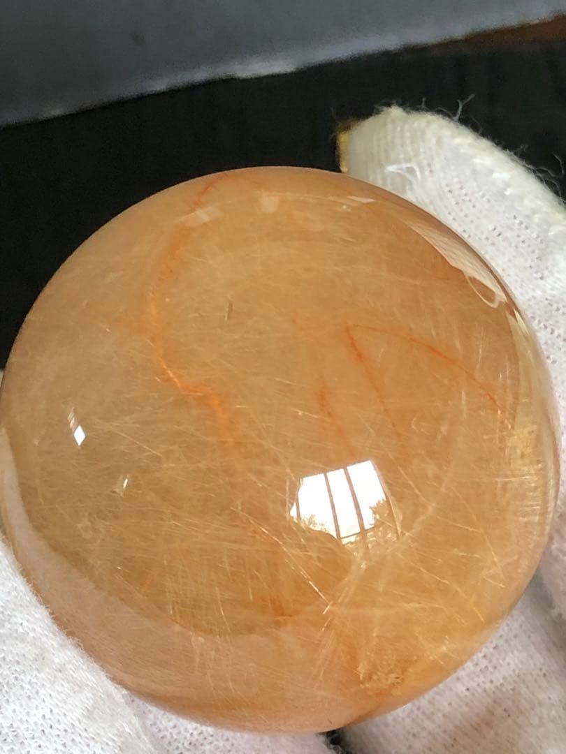 ❤️買い得　44mm 金運アップ ゴルド　ルチルクォーツ 丸玉