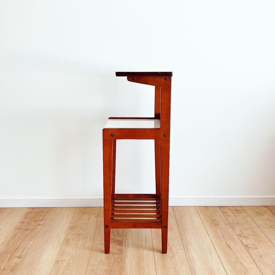 オールドカリモク　電話台　シェルフ　レトロ家具　古家具　ビンテージサイドテーブル