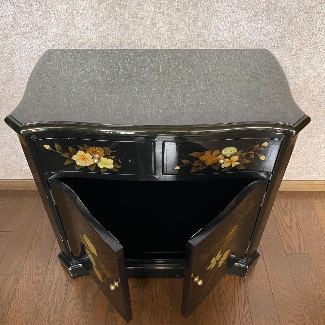 【ヴィンテージ・キャビネット】45X81X77 花柄の装飾箪笥　アジアン家具
