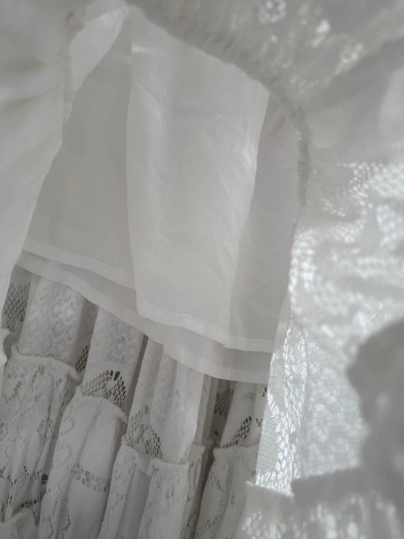 kiki2 古着 ビンテージ リメイク ハンドメイド スカート レース 白