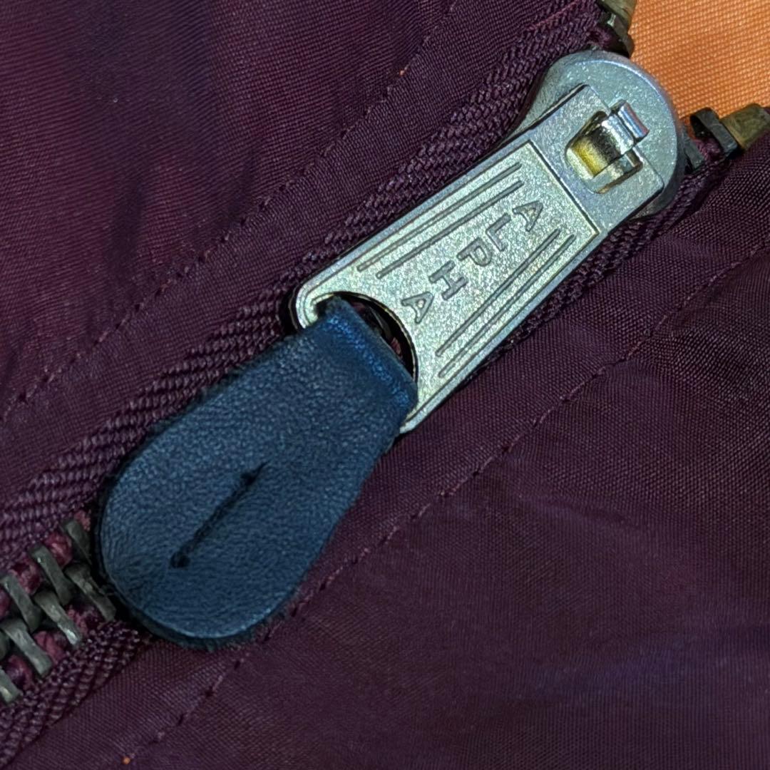 アルファ MA-1 USA製 リバーシブル ボルドー×オレンジ 短丈 Y2K M