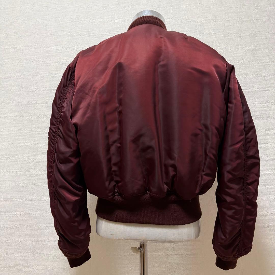 アルファ MA-1 USA製 リバーシブル ボルドー×オレンジ 短丈 Y2K M