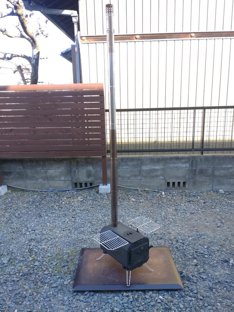 VASTLAND 薪ストーブ クッキングストーブ 耐熱ブラック塗装 3面ガラス窓