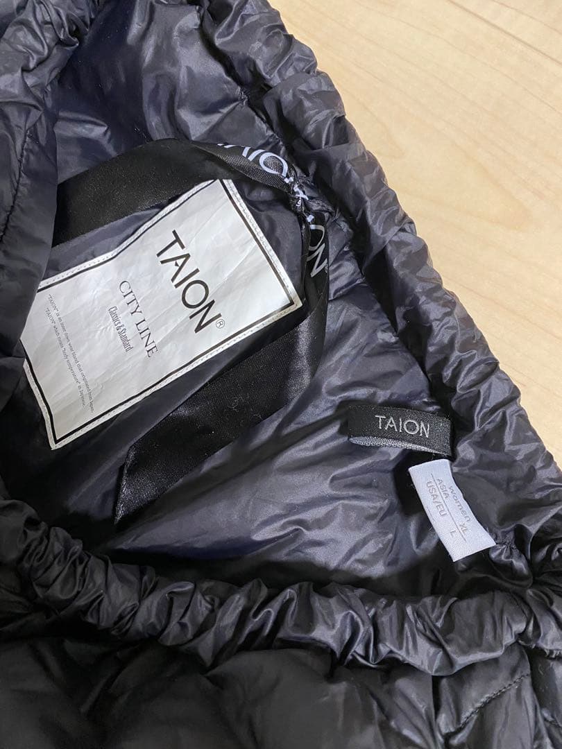 TAION ブラック キルティング ロングスカート