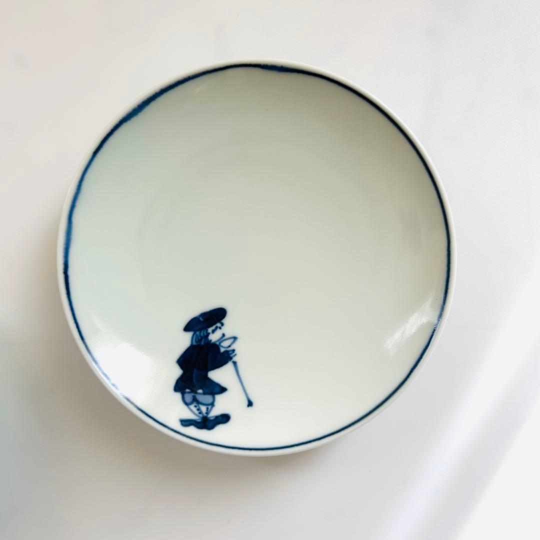 有田焼 しん窯 青花 南蛮人絵変り 小鉢＆銘々皿 各5客セット 未使用