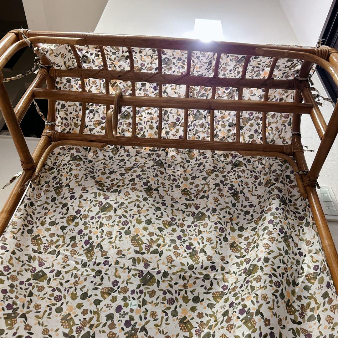 ラタン 籐家具 レトロ ハンガーラック 収納バスケット 鹿田産業