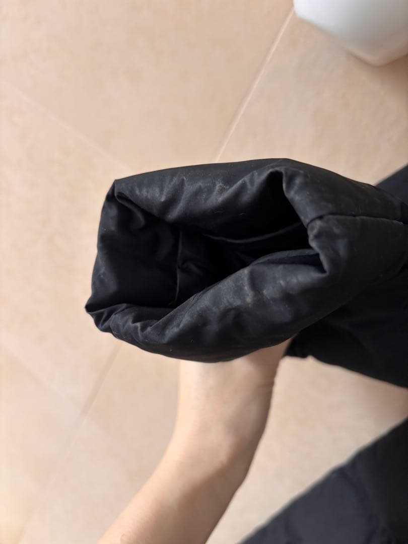 モンクレール ファスナー破損 黒ロングダウンコート MONCLER