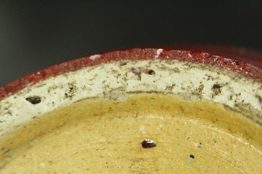 中国美術 釉裏紅 天球瓶 高36cm (HA367)