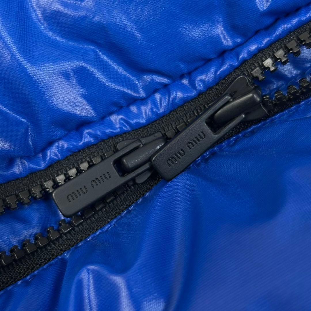 6087【タグ付き】ミュウミュウ‪☆刺繍ロゴ入りバイカラーダウン サイズ40