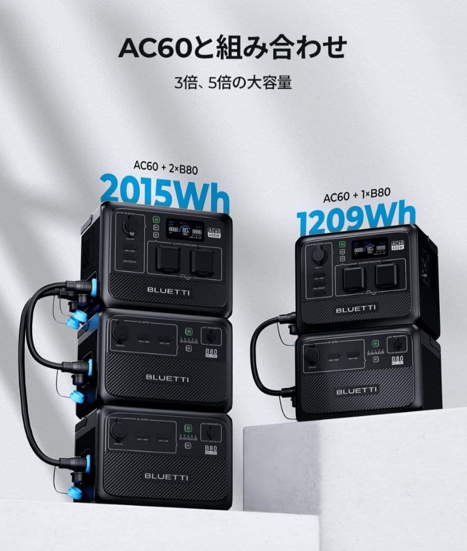BLUETTI B80 ポータブル電源 拡張バッテリー 806wh