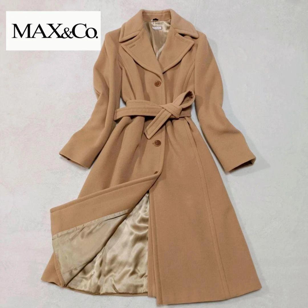 【美品】MaxMara MAX&Co. ベルテッドコート アンゴラ混 ベルト付き