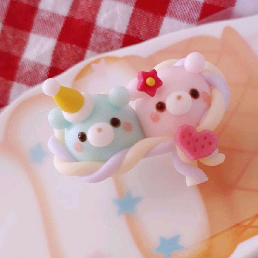 マフラーで仲良しクマ♡冬