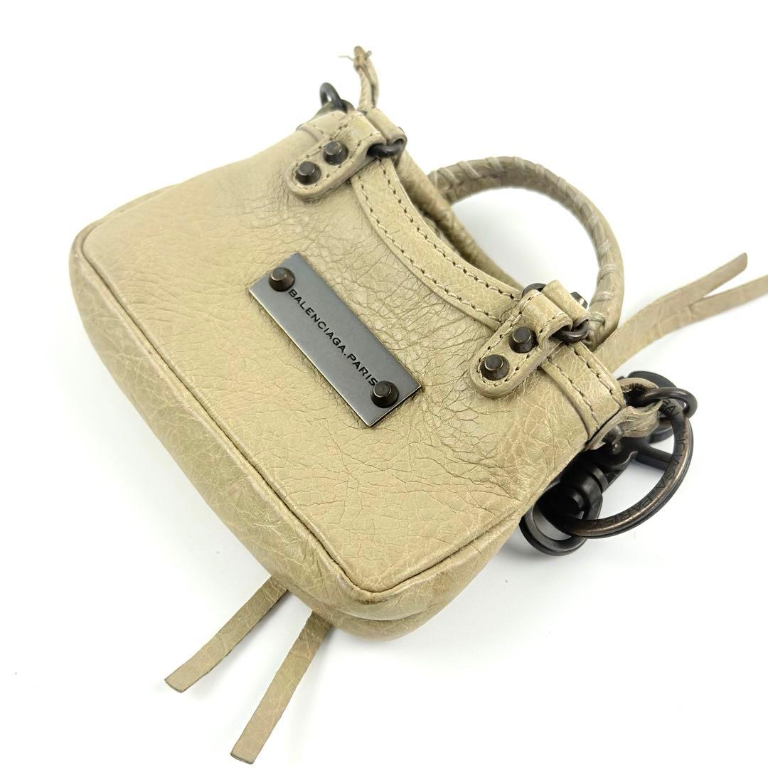 【良品】BALENCIAGA バレンシアガ シティ バッグチャーム キーリング